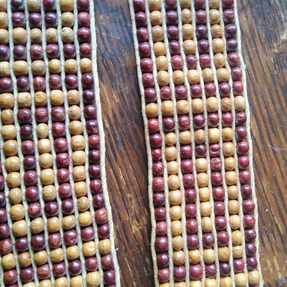 Vintage wooden beaded macrame unisex belt perfect shape  28 in long - Picture 6 of 8